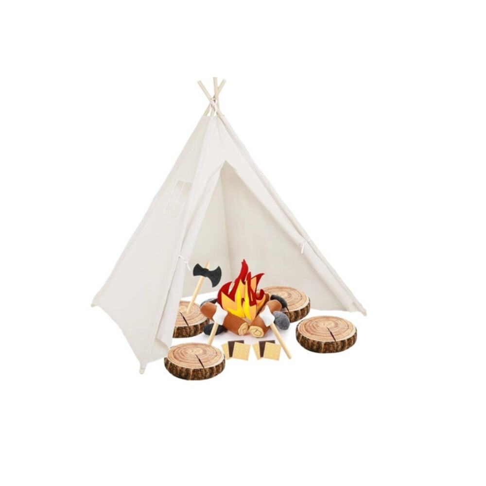 Kigley 26 Pcs Pretend Camping Play Set Includes Kids Teepee Tent